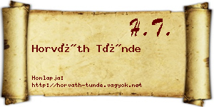 Horváth Tünde névjegykártya